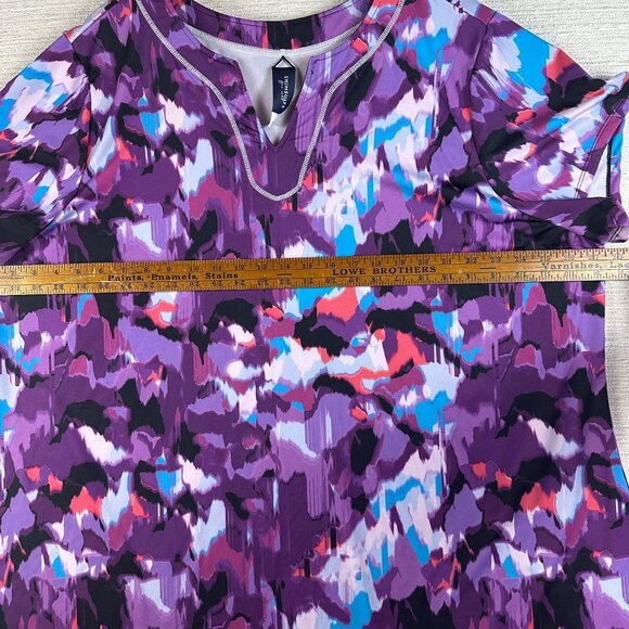 Swimsuits For All Swim Shirt Womens 26 Purple colorful Ikat Cover Stretch top - Picture 5 of 8